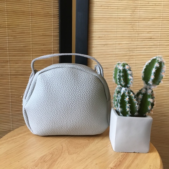 Gray Faux Leather Crossbody Bag - Picture 3 of 7